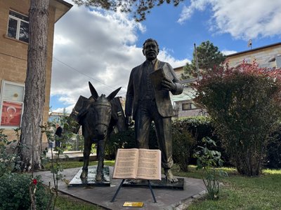 Librarian With the Donkey Monument